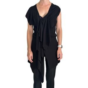 Yohji Yamamoto Cut And Sewn Asymmetric Top Black size XS